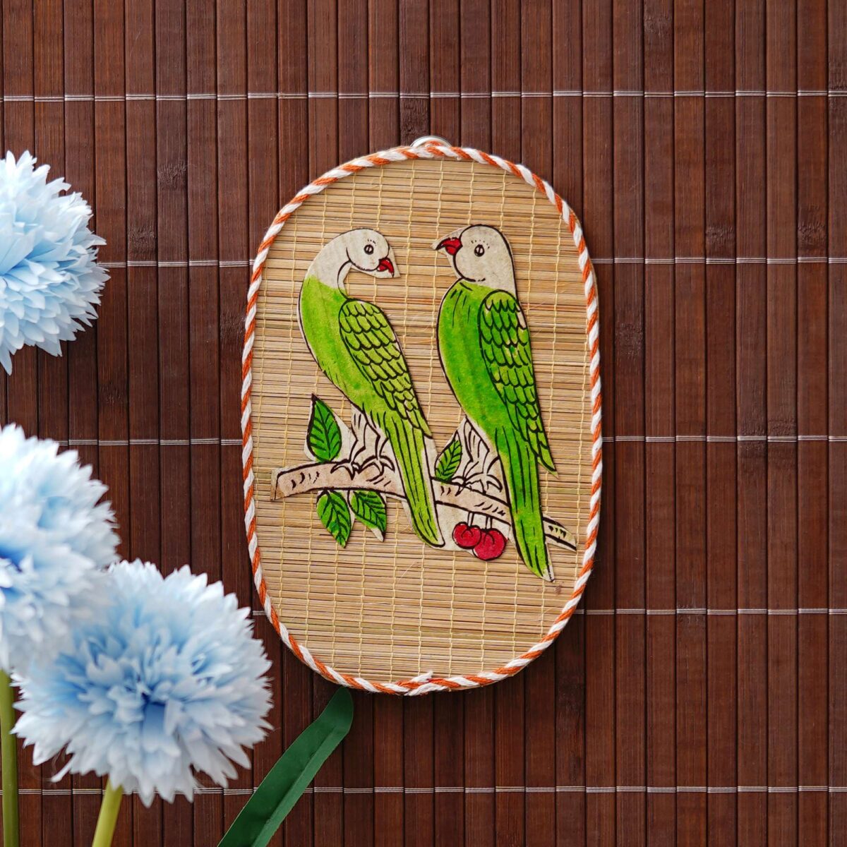 Parrot Couple Bamboo Art For Home Decor | Bamboo Art For Bird's Lovers