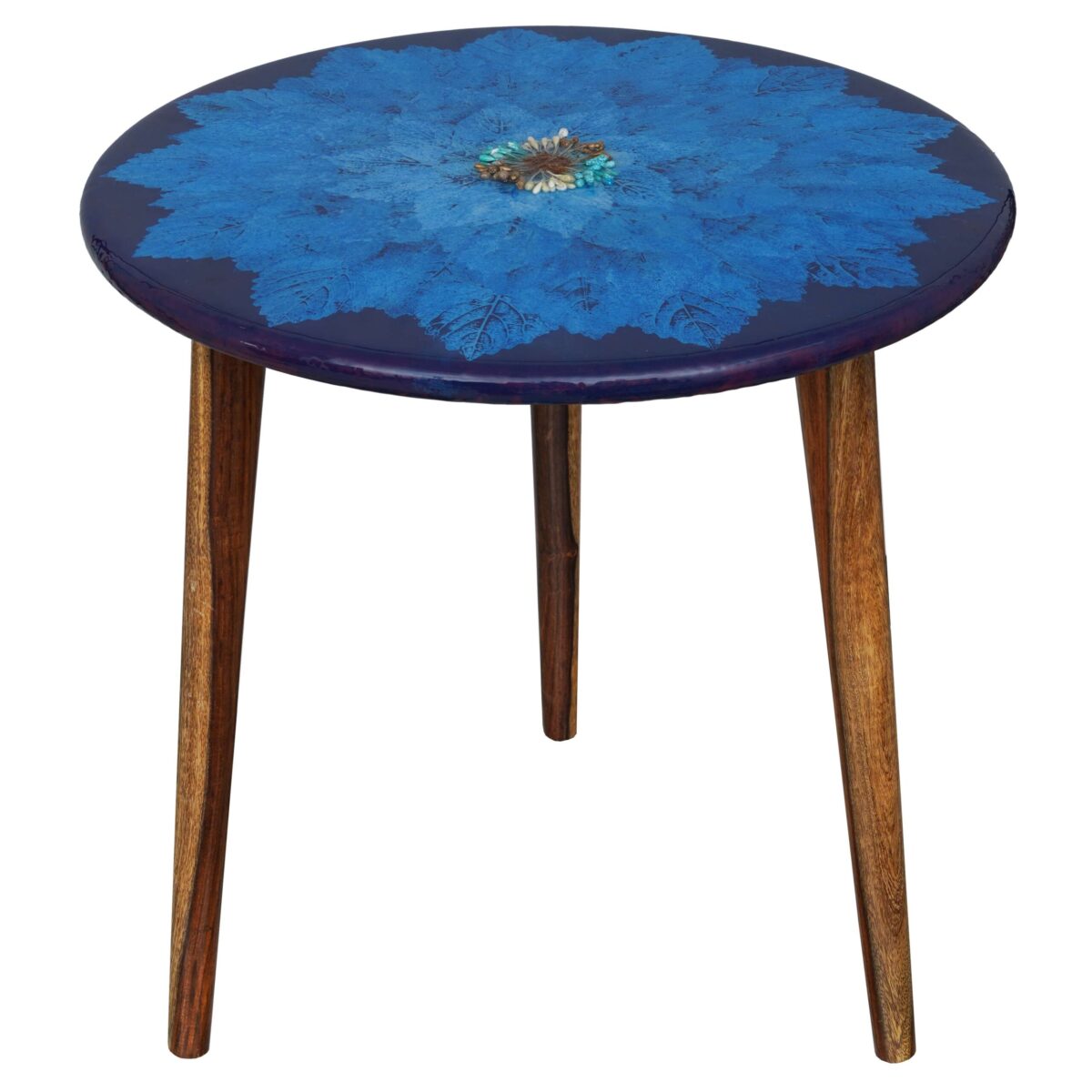 Wooden Round Side Table | Epoxy End Table | Coffee Table | Mid Century Modern Resine | Living Room Furnitur