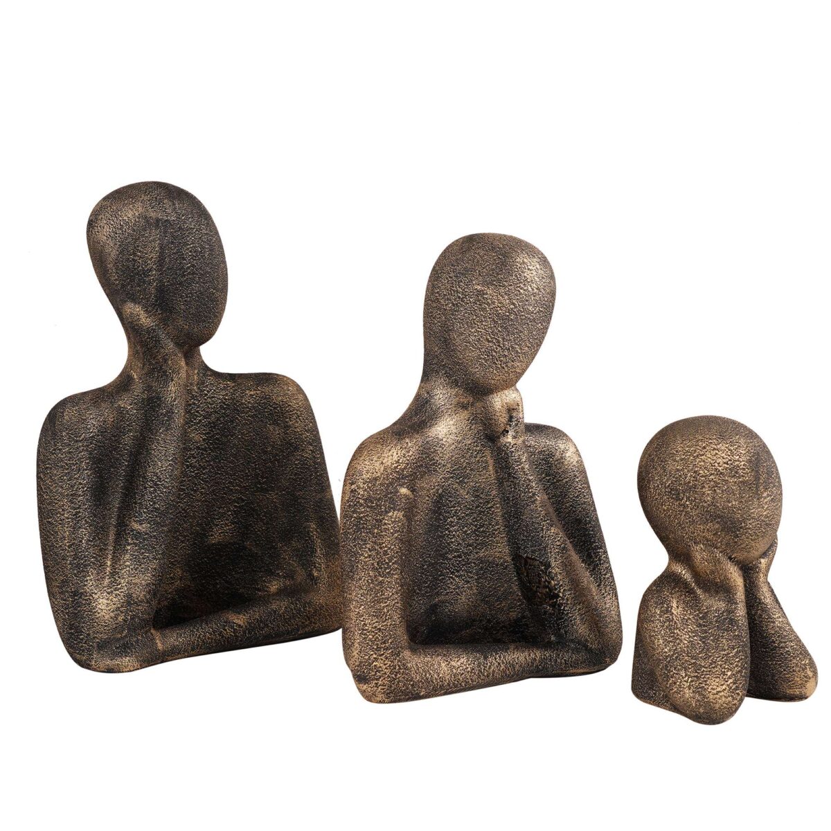 FAMILY Of Three Ornaments  Abstract Home Souvenirs Statues Decoration for Home Character brown - Image 3