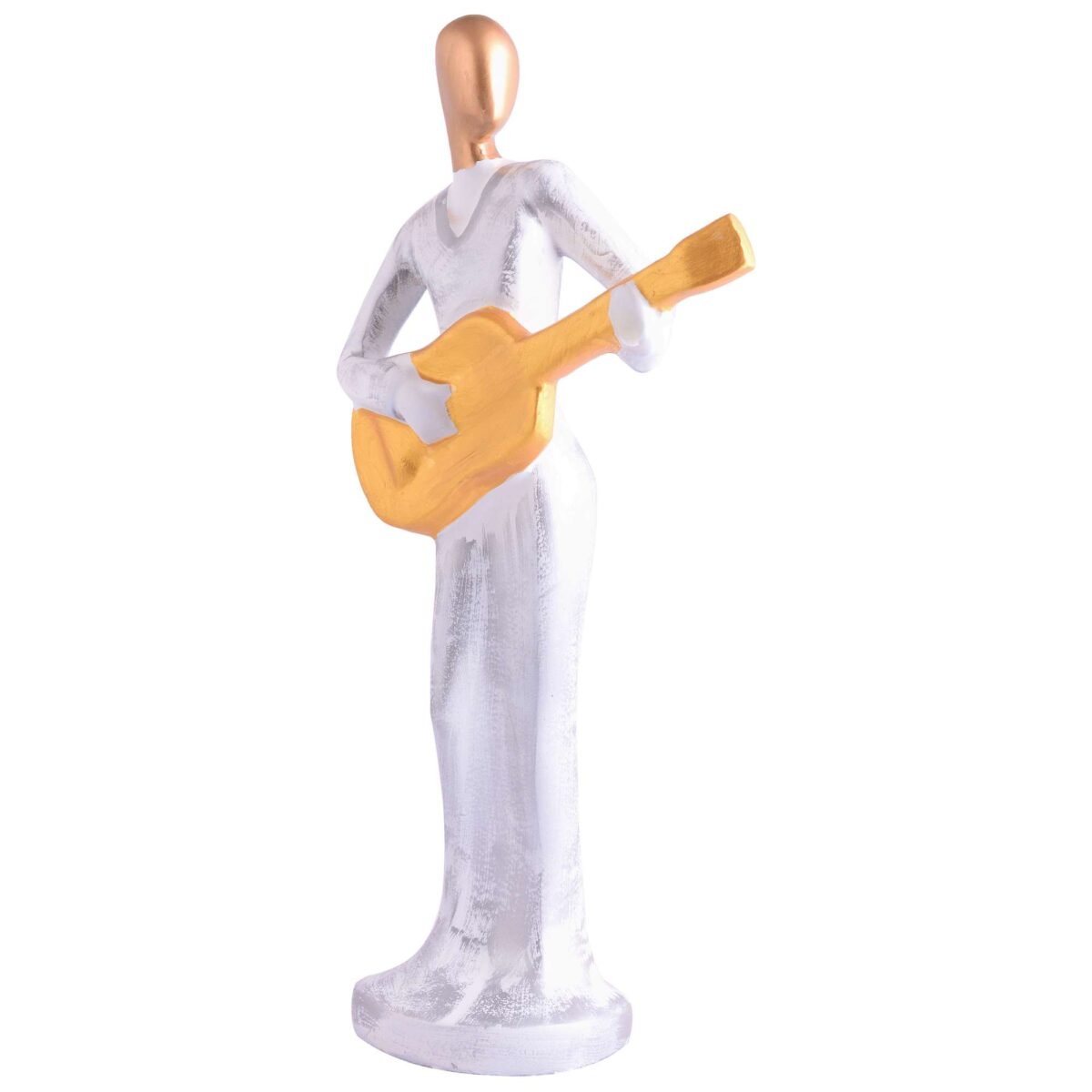 Modern metal musician golden white statue Resin figurine Contemporary art Music decor Metal sculpture, Modern home decor, Musician gift - Image 4