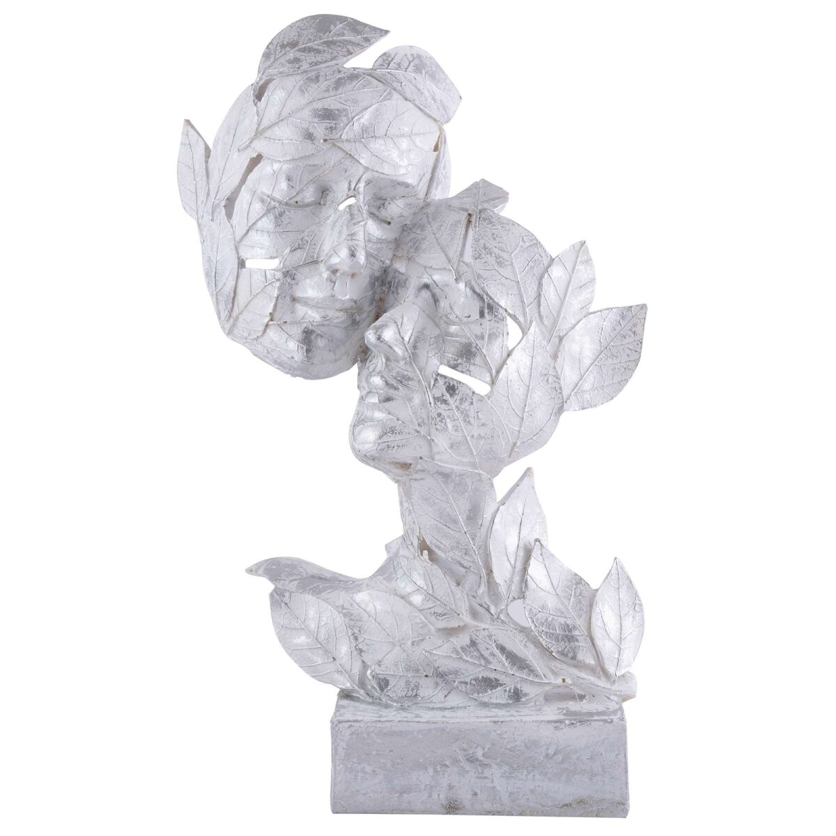 RomentIc Love Couple Face Statue silver Showpiece for Home Decor in Showpieces &Figurine table Decorations Items - Image 2