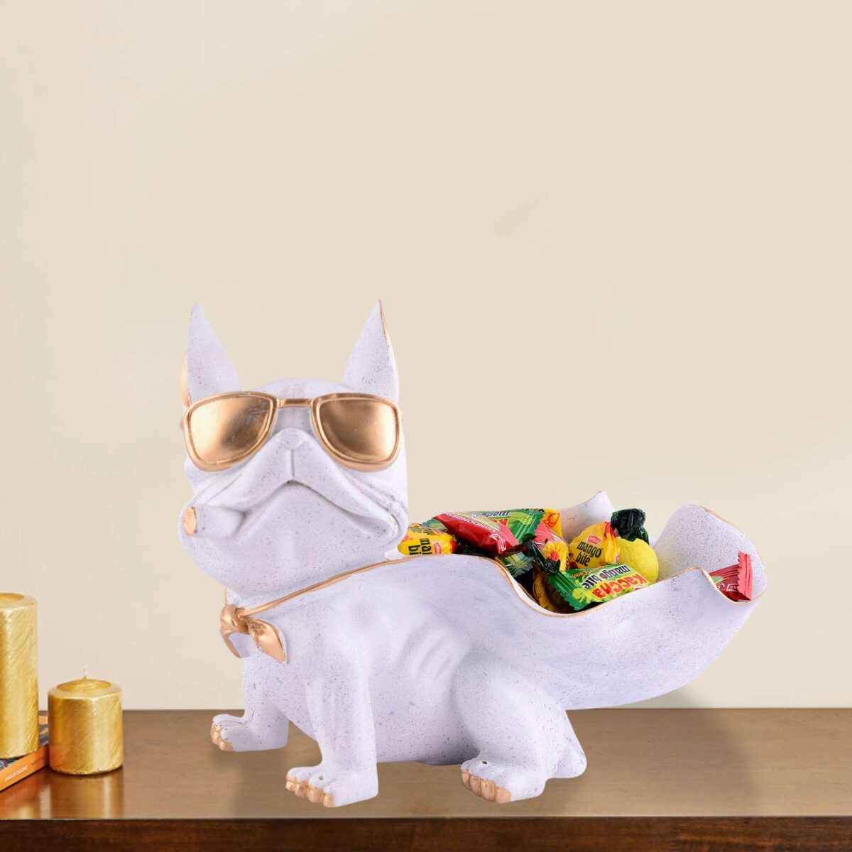 Cool Dog Showpiece with Plate for Home Dcor Item | Kitchen,Bedroom,Office,Dinning Table Decorative Item