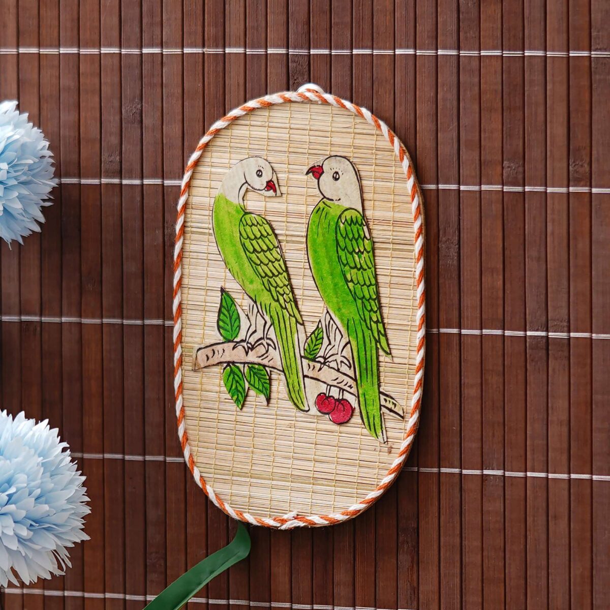 Parrot Couple Bamboo Art For Home Decor | Bamboo Art For Bird's Lovers - Image 3