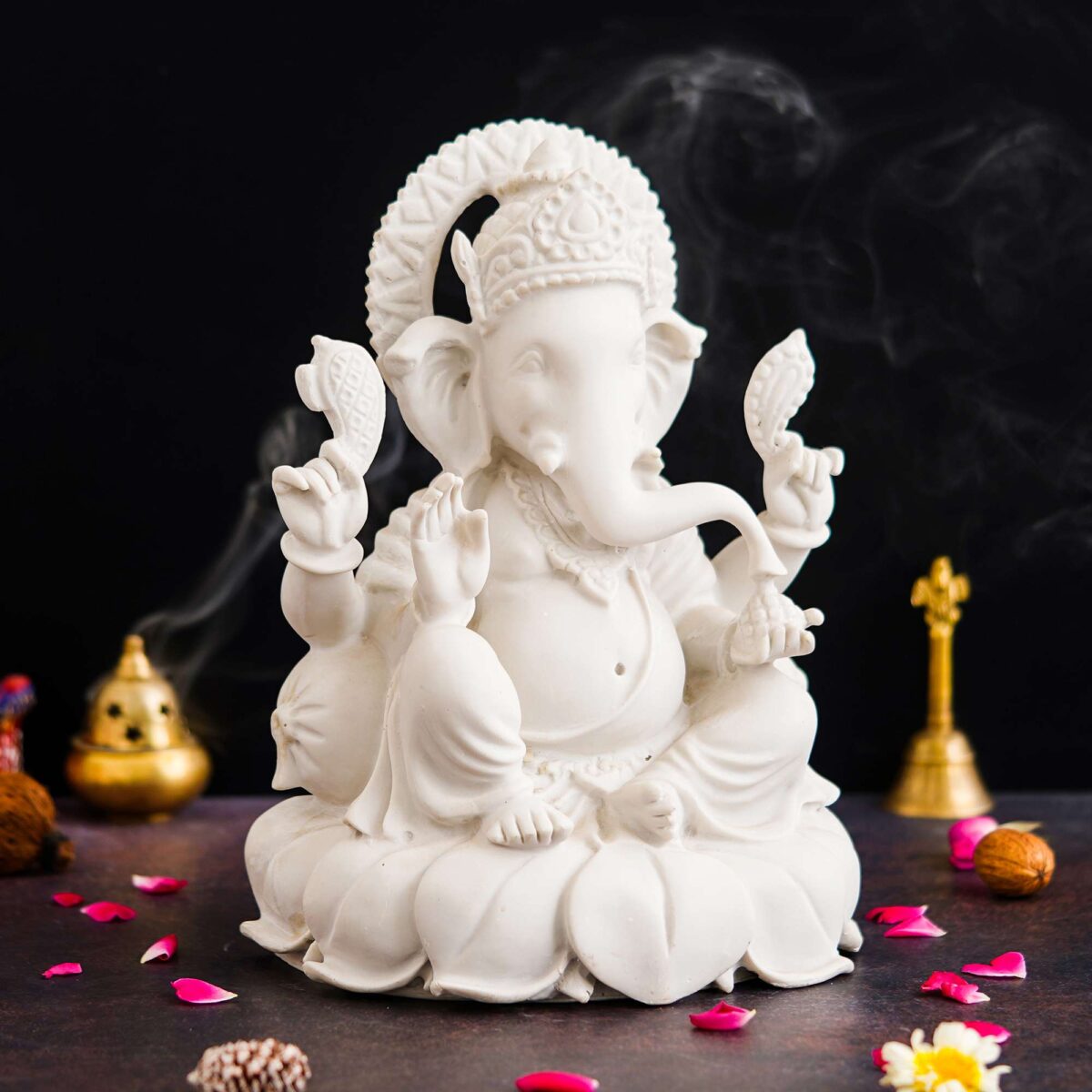 Marble Ganesh ji Statue Idol Murti for Home Decor Office Desk? for HomeDecor Decoration Gifting -1