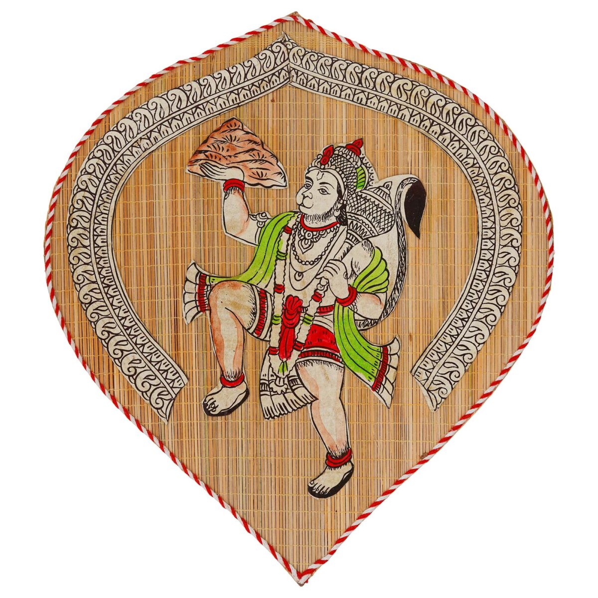 Bamboo Hand Crafted Leaf Design Wall Hangings Of Hanuman Ji For Home Decor | Bamboo Art For Wall Decor