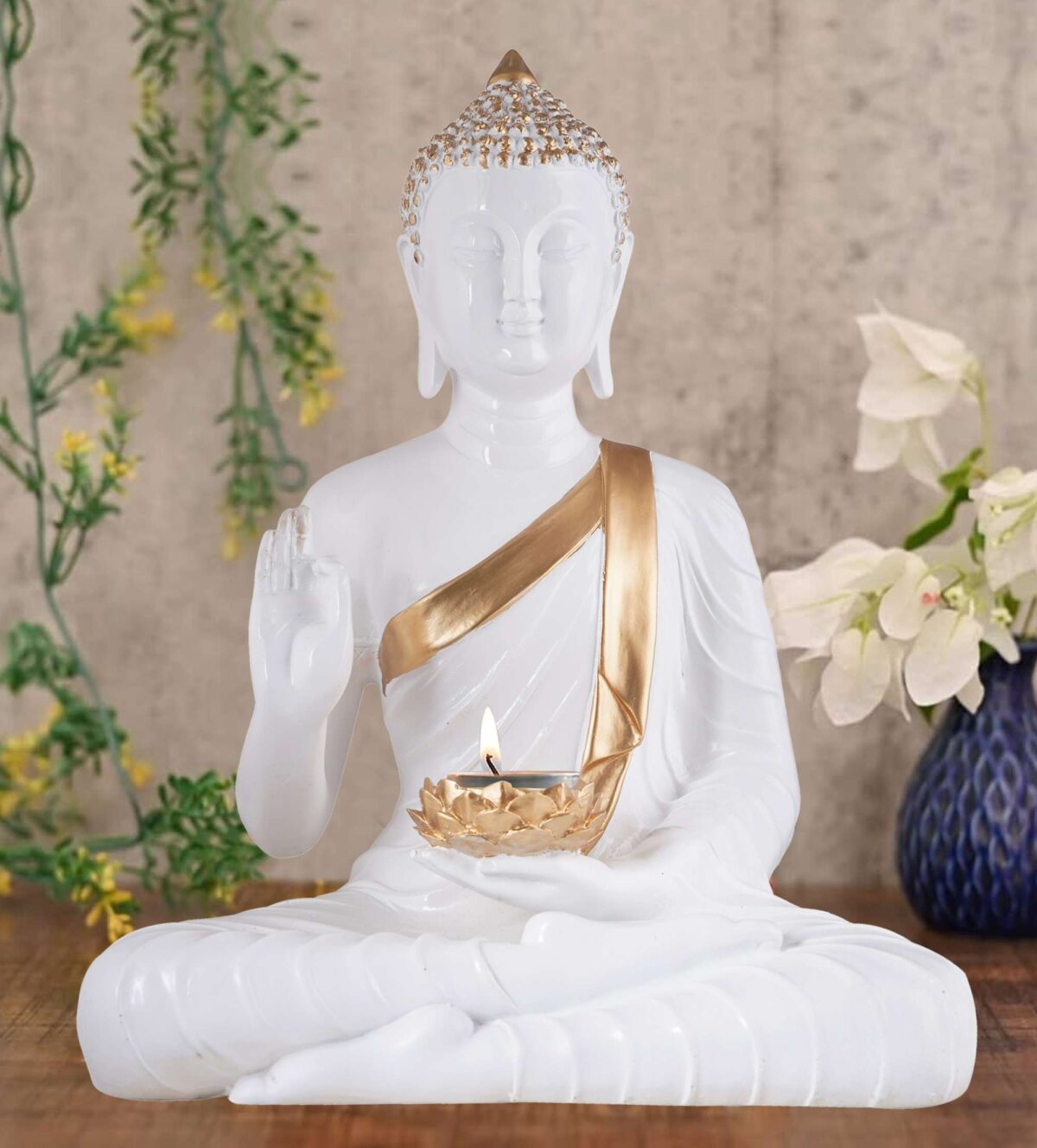 Buddha Idol Statue Showpiece Gift Gifting Item Polystone Home Decor Decoration - Image 2