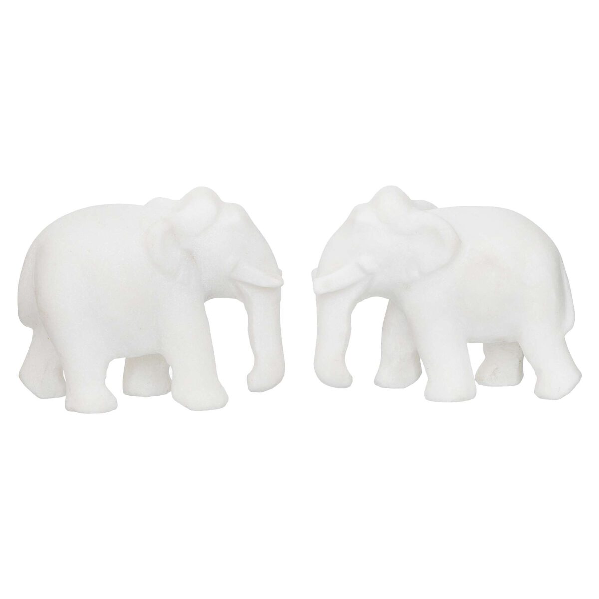 White Marble Elephant Showpieces Home Decor for Living Room, Table, Shelf for Vastu, Feng Shui, Office Decor, Gifting - Image 2